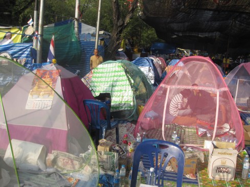 Protesters camping out