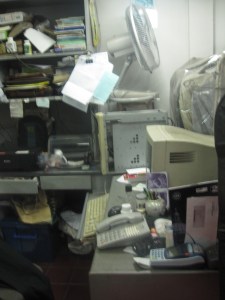 The "office" in the tailor shop