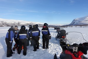 Guess who crashed the snowmobile