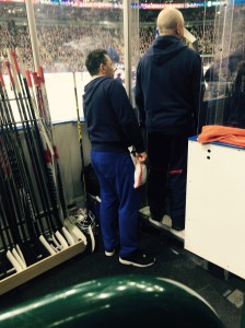 A guy has blood everywhere so he gets a bag of ice