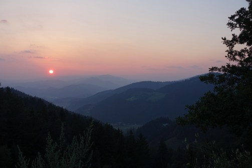 Sunset over Slovenj Gradec