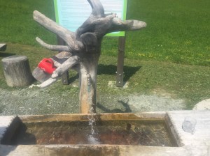 Mineral water refill on our way into Bled , tastes like metal...