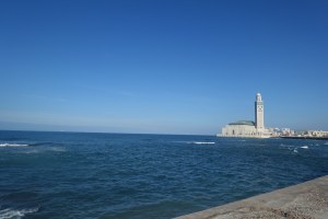 King Hassan II mosque and the ocean